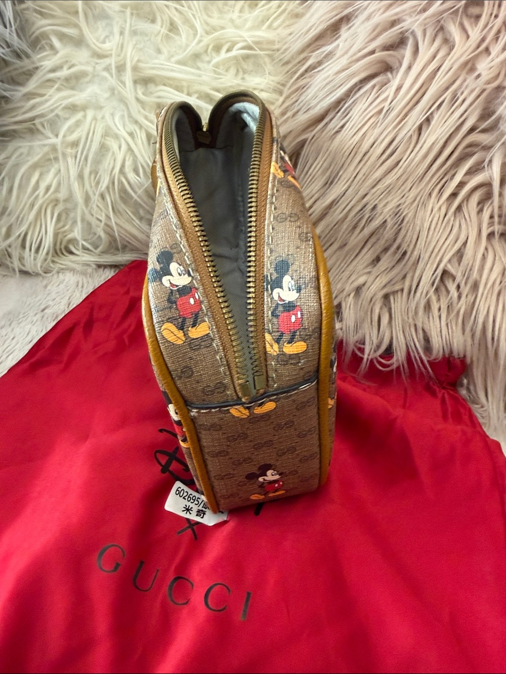 Disney Brown Mickey Canvas Crossbody Pouch - Picture 12 of 17